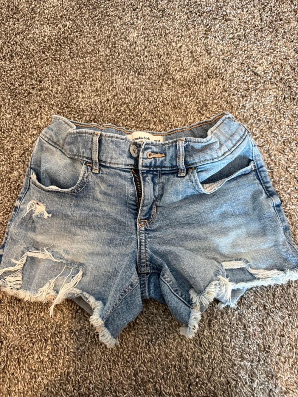 abercrombie kids Light Blue Distressed Denim Shorts